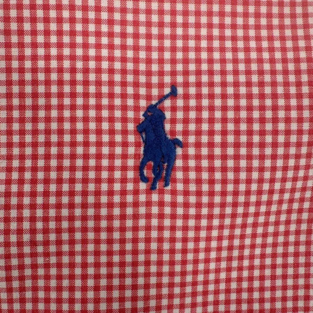 Polo Ralph Lauren Mens XXL Red Gingham Check Classic Fit Button Down Shirt
